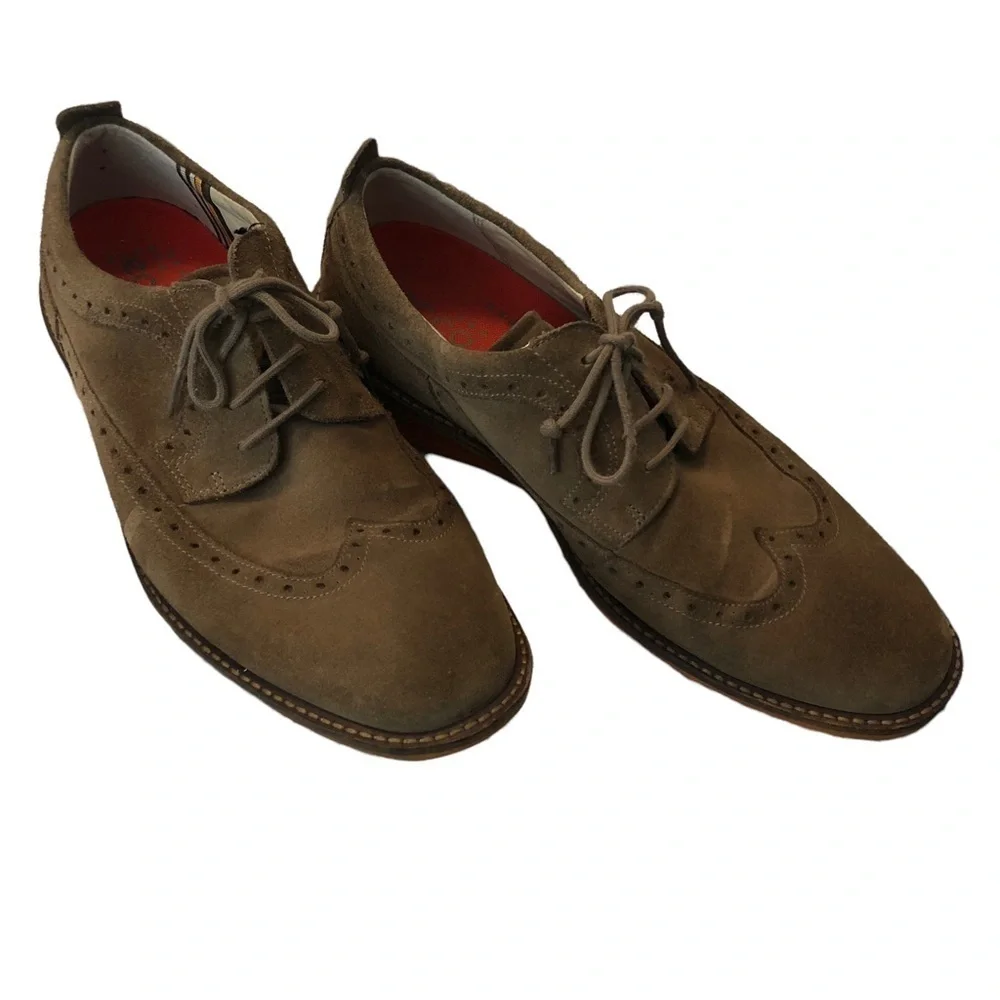 Men Ecco Biom Natural Motion Casual Tan‎ Suede Lace Up Oxford Shoes Size 43 (10)